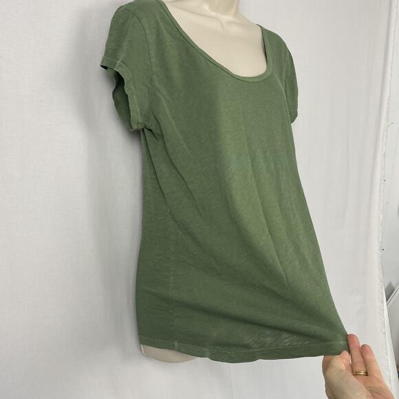 Fresh Produce Top Womens Medium Green Moss Vintage Slub Scoop Neck T Shirt NEW - Picture 3 of 12